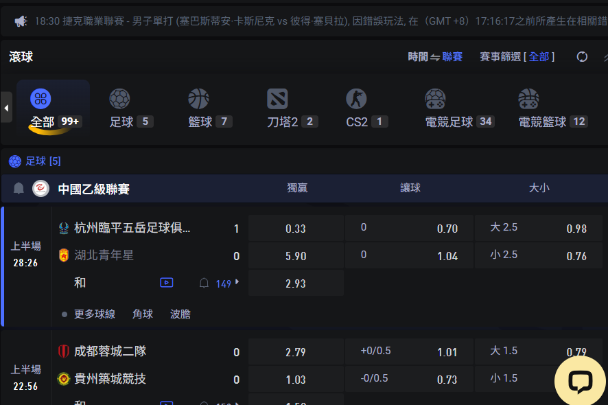 登入後 FB 體育賽事頁