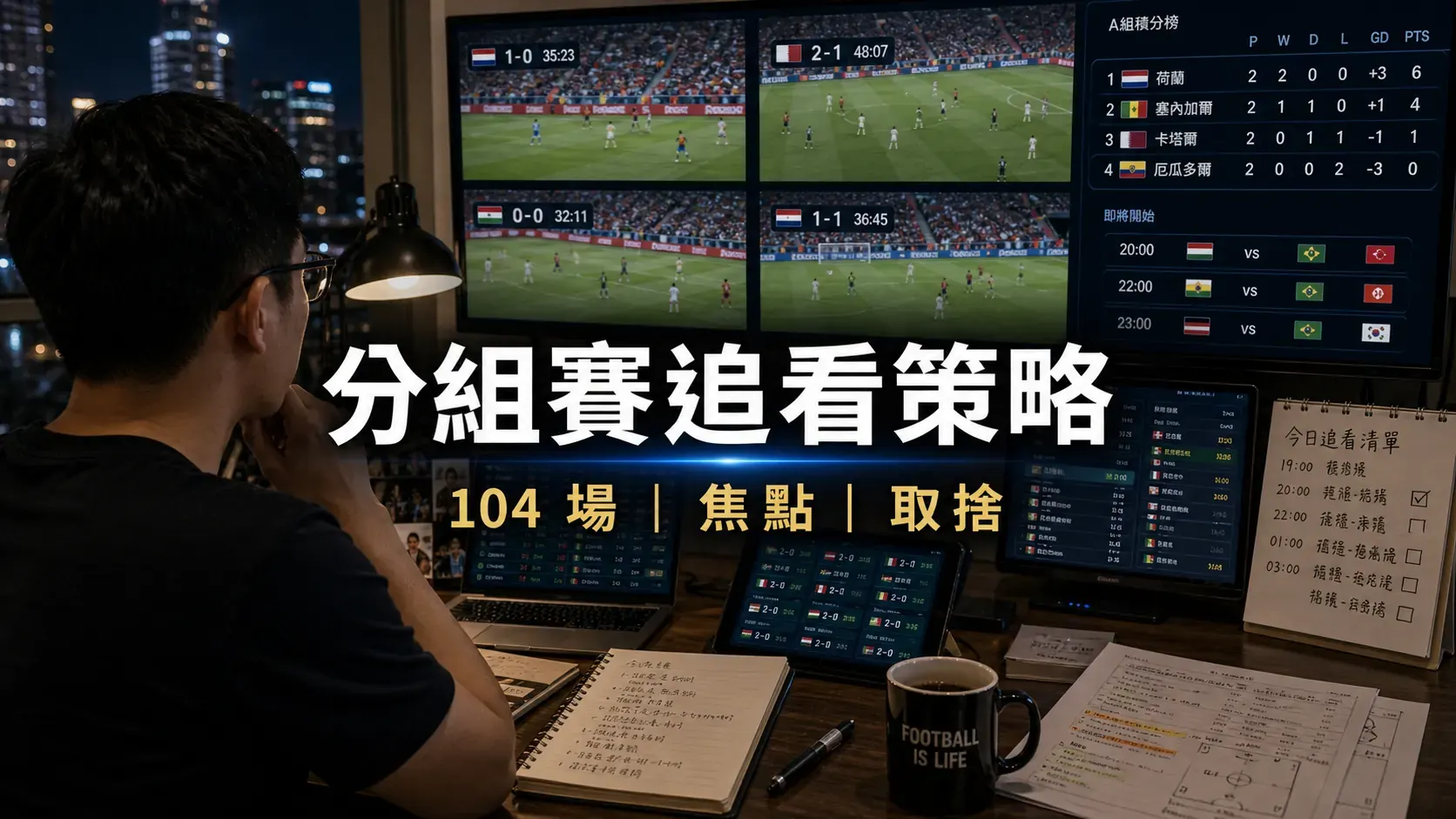 分組賽追看策略：香港觀眾如何避免被 104 場資訊淹沒