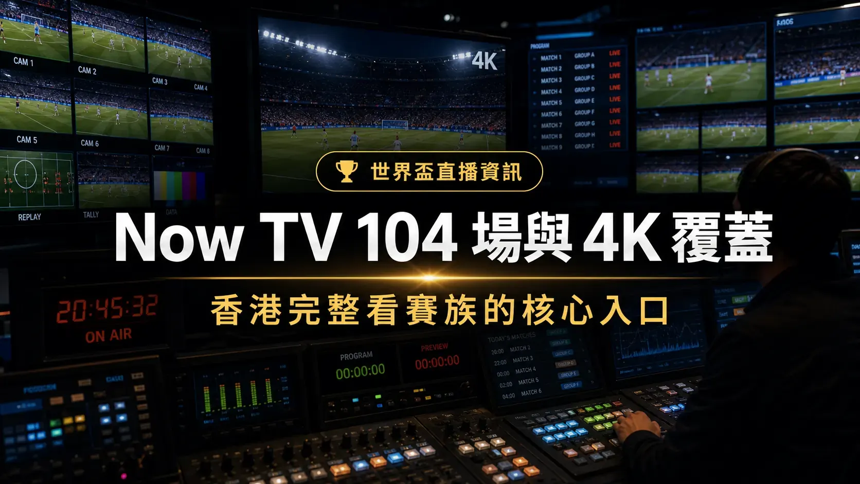 Now TV 104 場與 4K 覆蓋：香港完整看賽族的核心入口